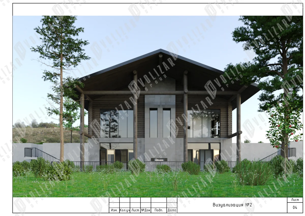 Эскизный проект коттеджа ИЖС в Archicad — ВОЛИЗАР